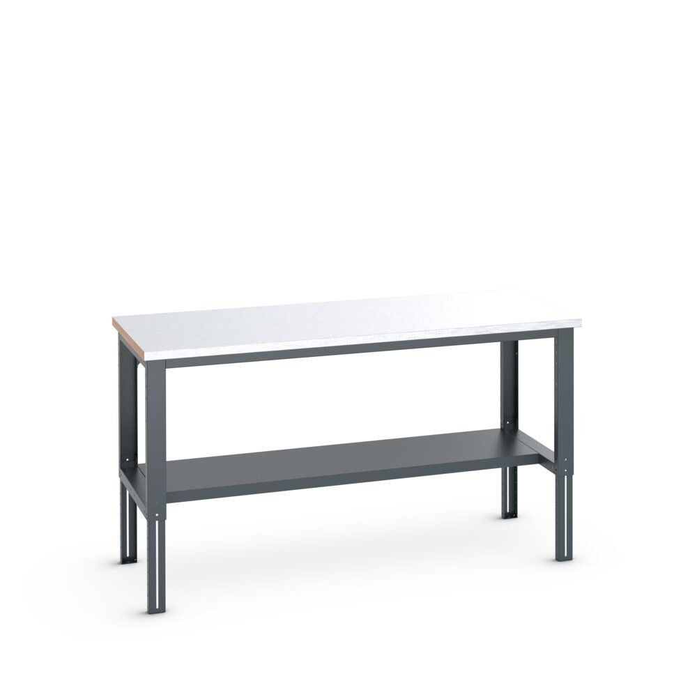Bott Cubio Framework Bench (Steel Clad) with Half Depth Shelf, 2000x900x740-1140mm, anthracite grey