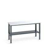 Bott Cubio Framework Bench (Steel Clad) with Half Depth Shelf, 2000x900x740-1140mm, anthracite grey