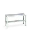 Bott Cubio Framework Bench (Stainless Steel) with Half Depth Shelf, 2000x900x740-1140mm, light grey