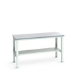 Bott Cubio Framework Bench (ESD Laminate) Adjustable Height with Half Depth Base Shelf, 2000x900x740-1140mm, light grey