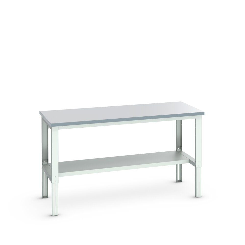 Bott Cubio Framework Bench (ESD Laminate) Adjustable Height with Half Depth Base Shelf, 2000x900x740-1140mm, light grey
