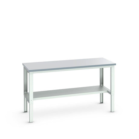 Bott Cubio Framework Bench (ESD Laminate) Adjustable Height with Half Depth Base Shelf, 2000x900x740-1140mm, light grey