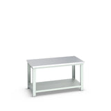 Bott Cubio Framework Bench (Stainless Steel) with Full Depth Shelf, 1500x900x840mm, light grey