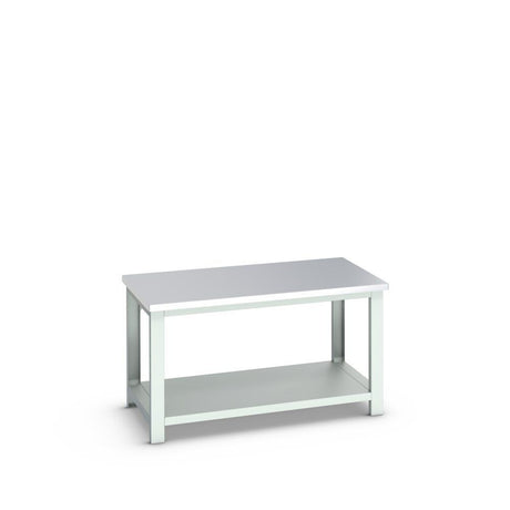 Bott Cubio Framework Bench (Stainless Steel) with Full Depth Shelf, 1500x900x840mm, light grey