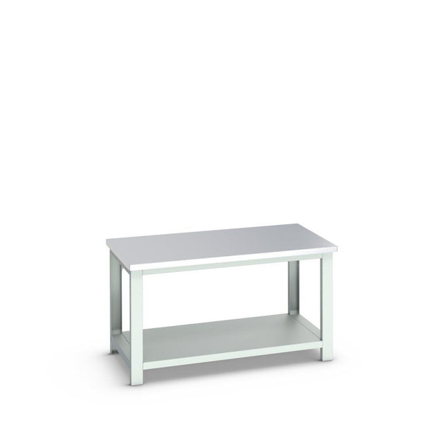 Bott Cubio Framework Bench (Stainless Steel) with Full Depth Shelf, 1500x900x840mm, light grey