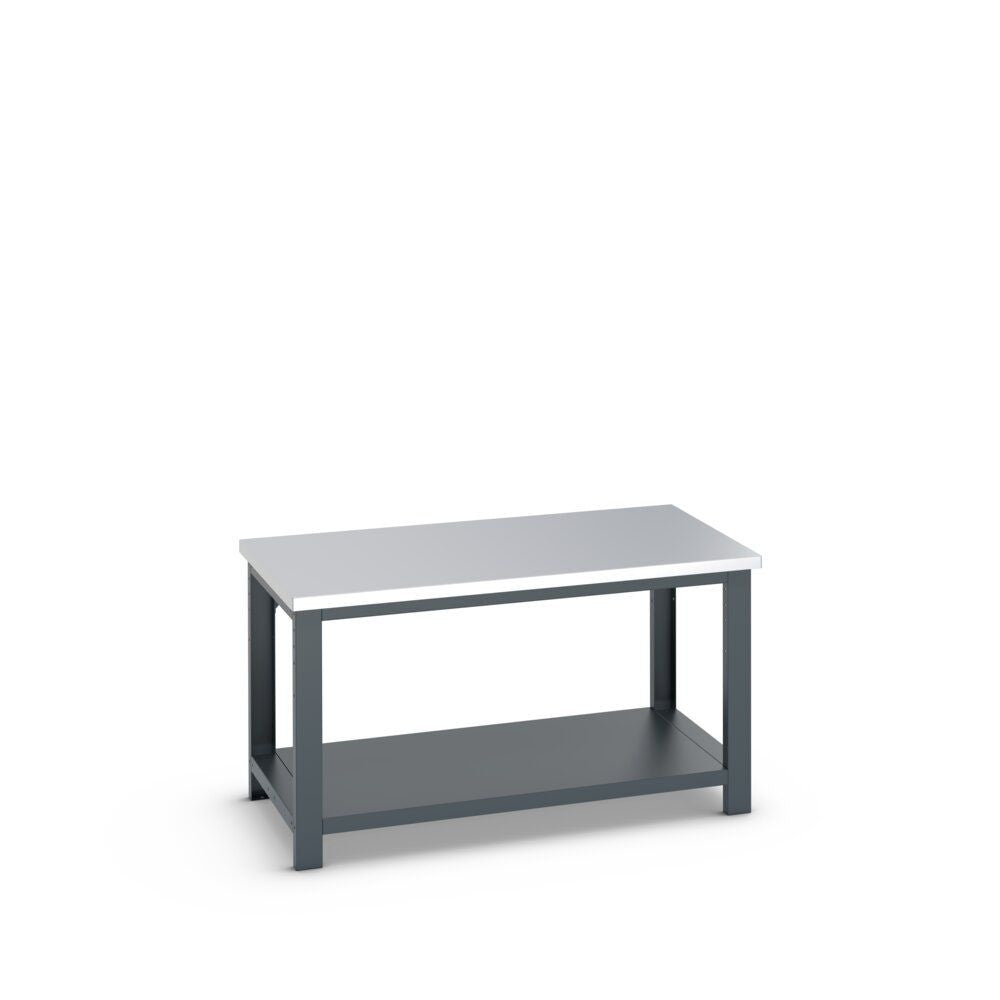Bott Cubio Framework Bench (Stainless Steel) with Full Depth Shelf, 1500x900x840mm, anthracite grey