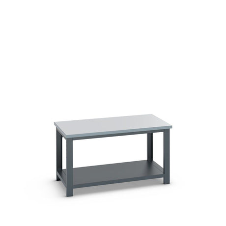 Bott Cubio Framework Bench (ESD Laminate) with Full Depth Shelf, 1500x900x840mm, anthracite grey