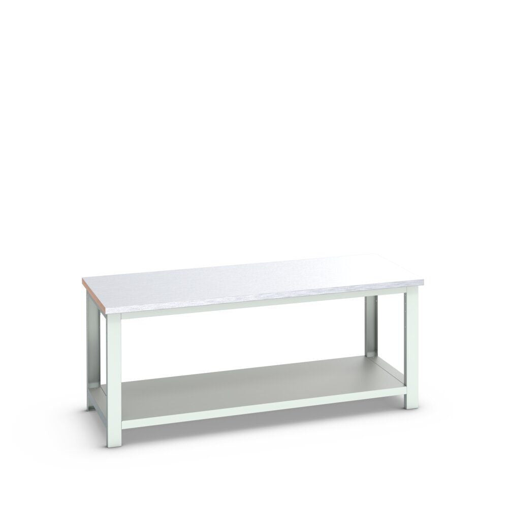 Bott Cubio Framework Bench (Steel Clad) with Full Depth Shelf, 2000x900x840mm, light grey