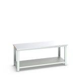 Bott Cubio Framework Bench (Steel Clad) with Full Depth Shelf, 2000x900x840mm, light grey