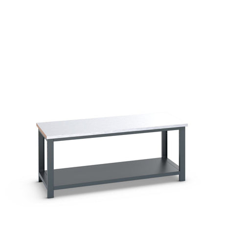 Bott Cubio Framework Bench (Steel Clad) with Full Depth Shelf, 2000x900x840mm, anthracite grey