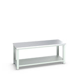 Bott Cubio Framework Bench (Stainless Steel) with Full Depth Shelf, 2000x900x840mm, light grey