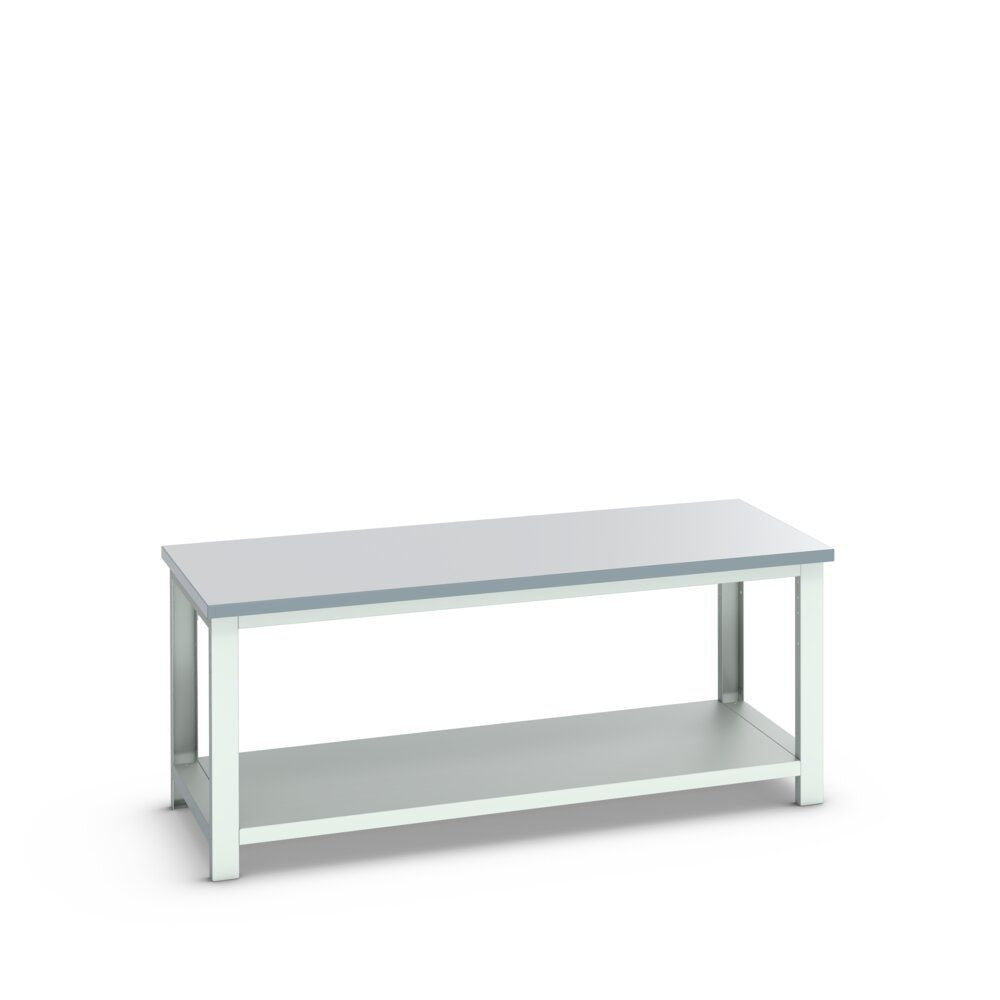 Bott Cubio Framework Bench (ESD Laminate) with Full Depth Shelf, 2000x900x840mm, light grey