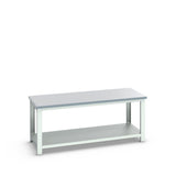Bott Cubio Framework Bench (ESD Laminate) with Full Depth Shelf, 2000x900x840mm, light grey