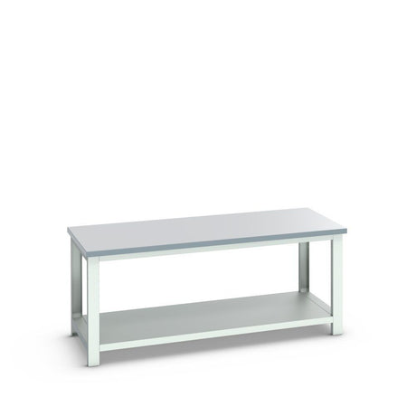 Bott Cubio Framework Bench (ESD Laminate) with Full Depth Shelf, 2000x900x840mm, light grey