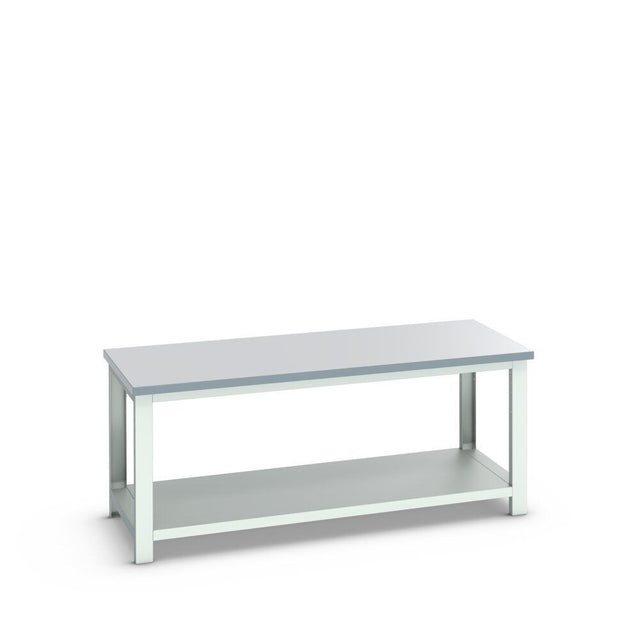 Bott Cubio Framework Bench (ESD Laminate) with Full Depth Shelf, 2000x900x840mm, light grey