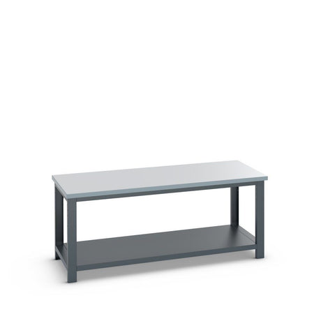 Bott Cubio Framework Bench (ESD Laminate) with Full Depth Shelf, 2000x900x840mm, anthracite grey