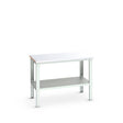 Bott Cubio Framework Bench (Steel Clad) with Full Depth Shelf, 1500x900x740-1140mm, light grey