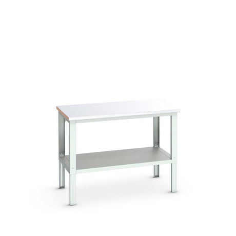 Bott Cubio Framework Bench (Steel Clad) with Full Depth Shelf, 1500x900x740-1140mm, light grey