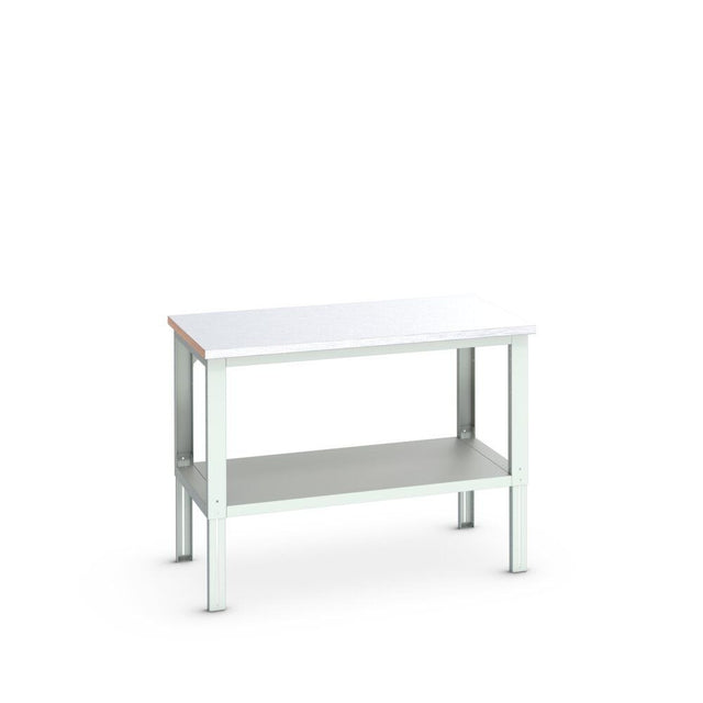 Bott Cubio Framework Bench (Steel Clad) with Full Depth Shelf, 1500x900x740-1140mm, light grey