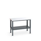 Bott Cubio Framework Bench (Steel Clad) with Full Depth Shelf, 1500x900x740-1140mm, anthracite grey