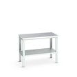 Bott Cubio Framework Bench (Stainless Steel) with Full Depth Shelf, 1500x900x740-1140mm, light grey