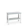 Bott Cubio Framework Bench (ESD Laminate) Adjustable Height with Full Depth Base Shelf, 1500x900x740-1140mm, light grey