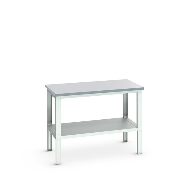 Bott Cubio Framework Bench (ESD Laminate) Adjustable Height with Full Depth Base Shelf, 1500x900x740-1140mm, light grey