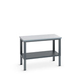 Bott Cubio Framework Bench (ESD Laminate) Adjustable Height with Full Depth Base Shelf, 1500x900x740-1140mm, anthracite grey