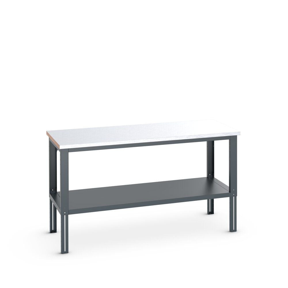 Bott Cubio Framework Bench (Steel Clad) with Full Depth Shelf, 2000x900x740-1140mm, anthracite grey