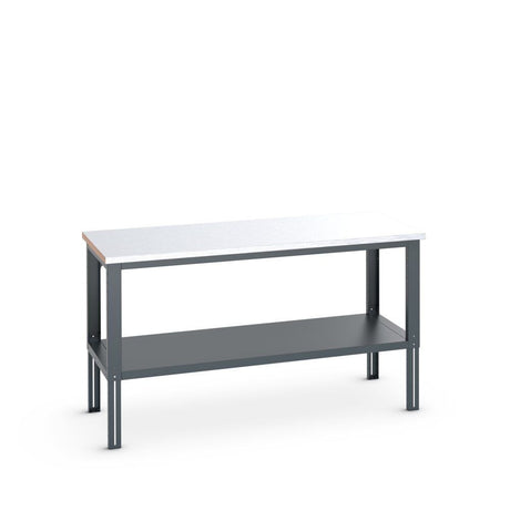 Bott Cubio Framework Bench (Steel Clad) with Full Depth Shelf, 2000x900x740-1140mm, anthracite grey