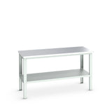 Bott Cubio Framework Bench (Stainless Steel) with Full Depth Shelf, 2000x900x740-1140mm, light grey