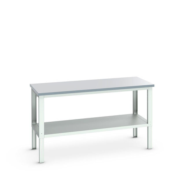 Bott Cubio Framework Bench (ESD Laminate) Adjustable Height with Full Depth Base Shelf, 2000x900x740-1140mm, light grey