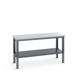 Bott Cubio Framework Bench (ESD Laminate) Adjustable Height with Full Depth Base Shelf, 2000x900x740-1140mm, anthracite grey
