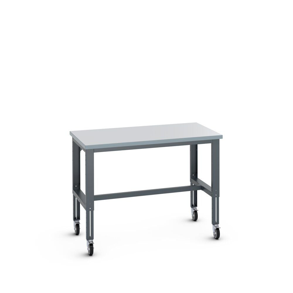 Bott Cubio Mobile Framework Bench (ESD Laminate) Adjustable Height, 1500x900x840-1140mm, anthracite grey