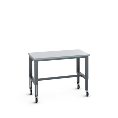 Bott Cubio Mobile Framework Bench (ESD Laminate) Adjustable Height, 1500x900x840-1140mm, anthracite grey