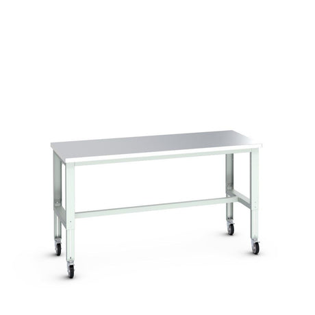 Bott Cubio Mobile Framework Bench (Stainless Steel), 2000x900x840-1140mm, light grey