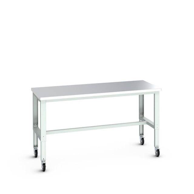 Bott Cubio Mobile Framework Bench (Stainless Steel), 2000x900x840-1140mm, light grey
