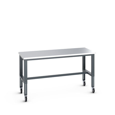 Bott Cubio Mobile Framework Bench (Stainless Steel), 2000x900x840-1140mm, anthracite grey