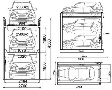 Dama HDM3NP 3 Level Parking Lift - Image 2