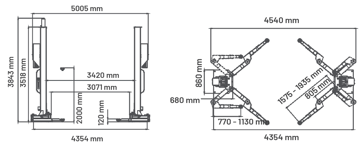 Dama HDM8.0TWEVM Wireless 8T 2 Post Lift - Image 2