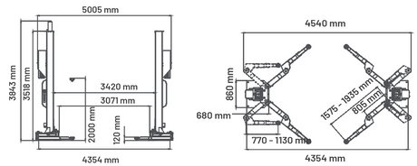 Dama HDM8.0TWEVM Wireless 8T 2 Post Lift - Image 2