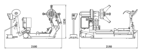 Dama Heavy Duty Truck Tyre Changer HDM588 dimension drawing