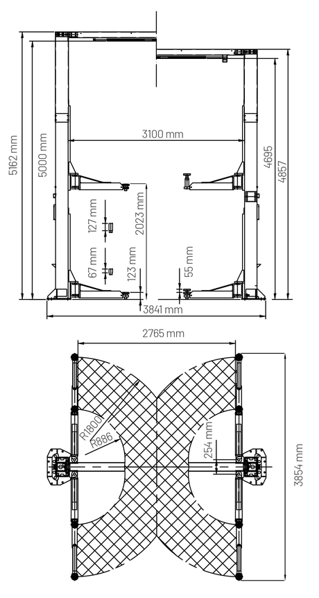 Dama HDM6.0T/SB3H 2 Post Lift - Image 2
