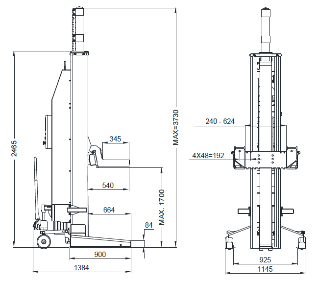 Dama HDM8500 Wireless Mobile Column Lift - Image 2