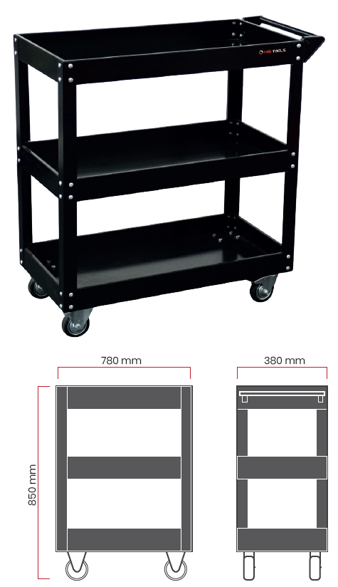 Dama 3 Tray Workshop Cart HDA2030