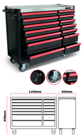 Dama 14 Drawer Tool Cabinet with Tools