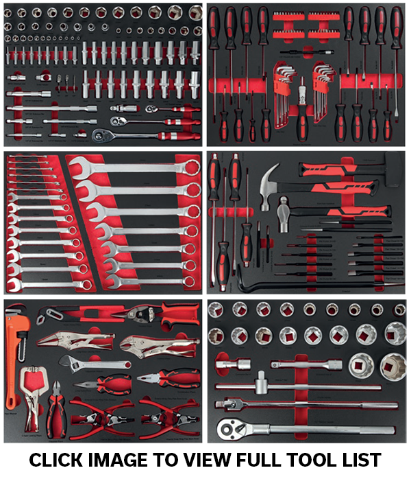 Dama HDA8110 14 Drawer Tool Cabinet with Tools - Image 2