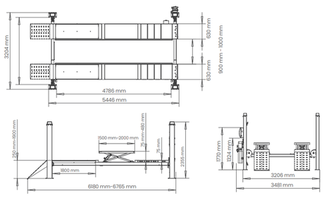 Dama HDM500.2SL 4 Post Lift with Integral Scissor - Image 2