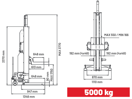 Dama HDM5500MC Wireless Mobile Column Lift Set - Image 2