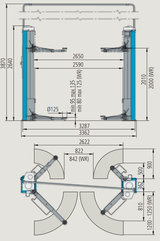 Ravaglioli KPX337 Baseless 2 Post Lifts